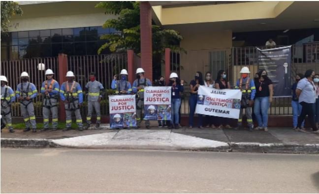 Trabalhadores da Equatorial Energia se manifestam para cobrar respostas sobre desaparecimento de dois colegas em Redenção